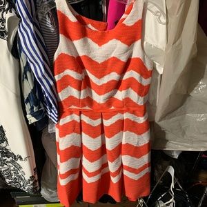 The Limited Chevron orange & white dress